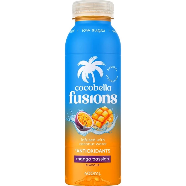 Cocobella Fusions Infused Coconut Water Mango Passionfruit 400ml