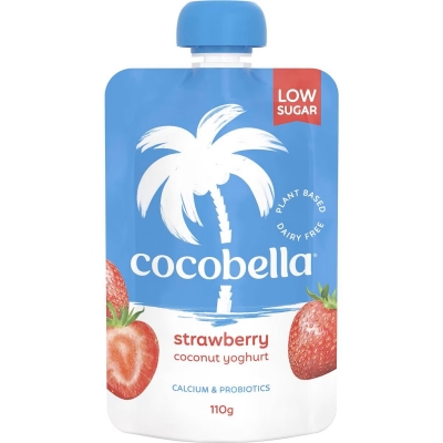 Cocobella Coconut Yoghurt Pouch Strawberry Low Sugar 110g