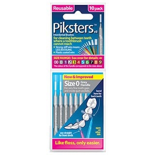 Piksters Interdental Brushes Grey Size 0 10pk