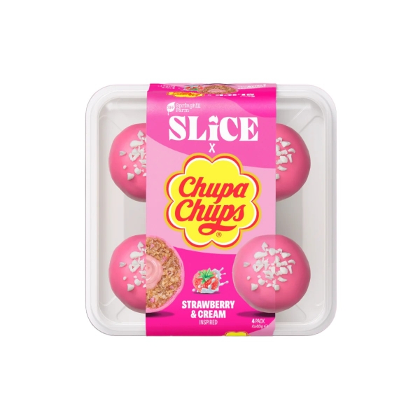 Slice x Chupa Chups Strawberry & Cream 4 Pack 160g