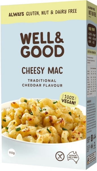Well & Good Cheesy Mac Traditional Cheddar Gluten Free 110g