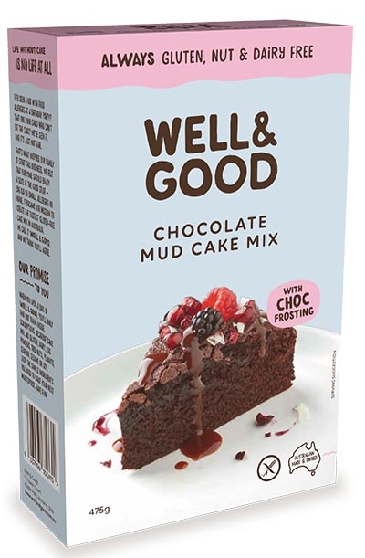 Well & Good Chocolate Mud Cake Mix With Frosting Gluten Free 475g