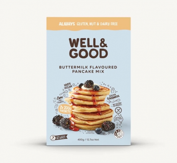 Well & Good Pancake Mix Buttermilk Gluten Free 400g