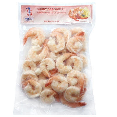 Sunny 31/40 Cooked Prawns Tail On 400g