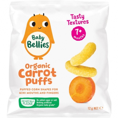 Baby Bellies Organic Puffs Carrot 7+ Months 12g