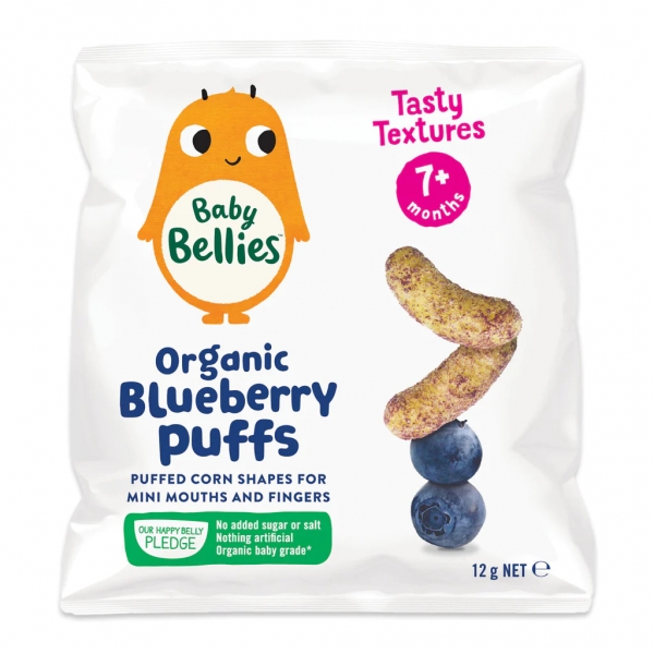 Baby Bellies Organic Puffs Blueberry 7+ Months 12g