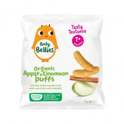 Baby Bellies Organic Puffs Apple & Cinnamon 7+ Months 12g