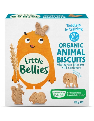 Little Bellies Organic Animal Biscuits 130g