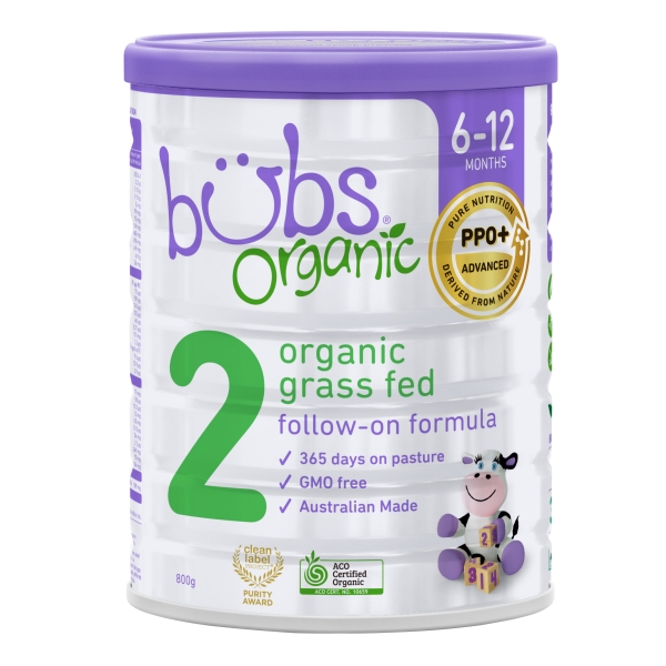 Bubs Organic Grass Fed Follow-on Stage 2 Formula 800g