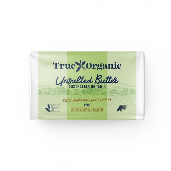 True Organic Australian Butter Unsalted 250g