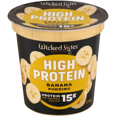 Wicked Sister Pudding High Protein Banana 170g