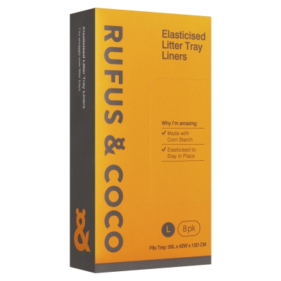 Rufus & Coco Elasticised Litter Tray Liners Large 8 Pack
