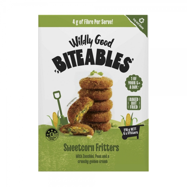 Wildly Good Biteables Sweetcorn Zucchini Fritters 210g