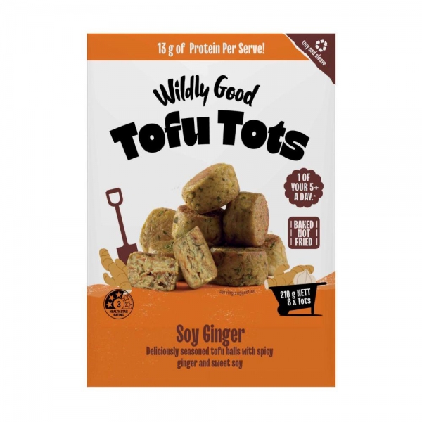 Wildly Good Tofu Tots Soy Ginger 8 Pack 210g
