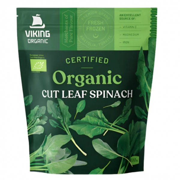 Viking Organic Frozen Cut Leaf Spinach 500g