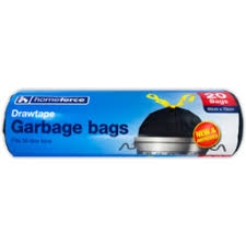 Homeforce Garbage Bags Drawstring 20 Pack