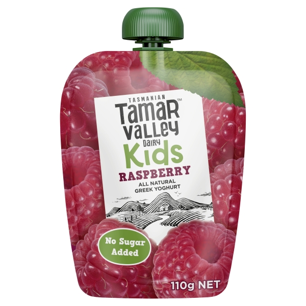Tamar Valley Yoghurt Kids Greek Raspberry Pouch 110g