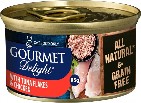 Gourmet Delights Cat Food Tuna Flakes & Chicken 85g