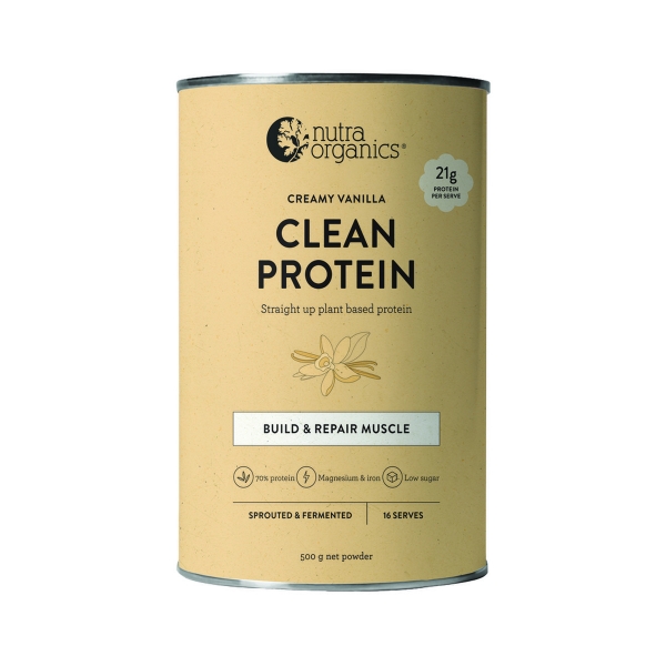 Nutra Organics Clean Protein Powder Creamy Vanilla 500g