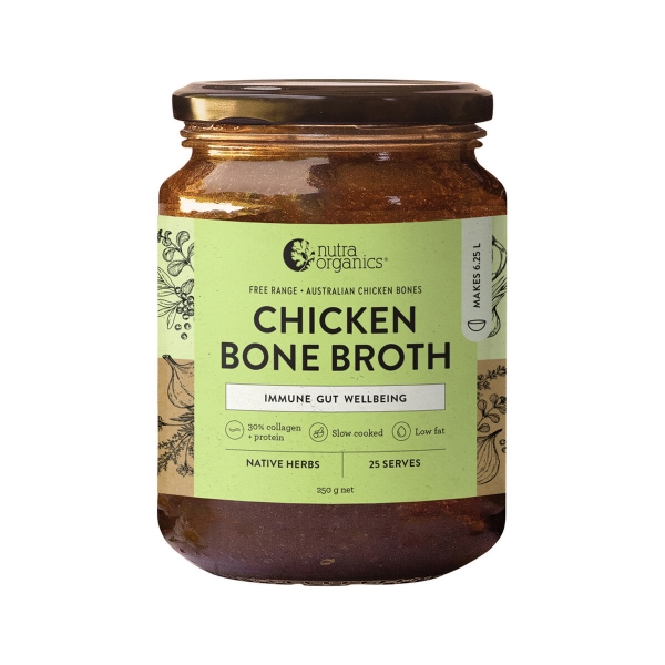 Nutra Organics Chicken Bone Broth Concentrate Natural Herbs 250g