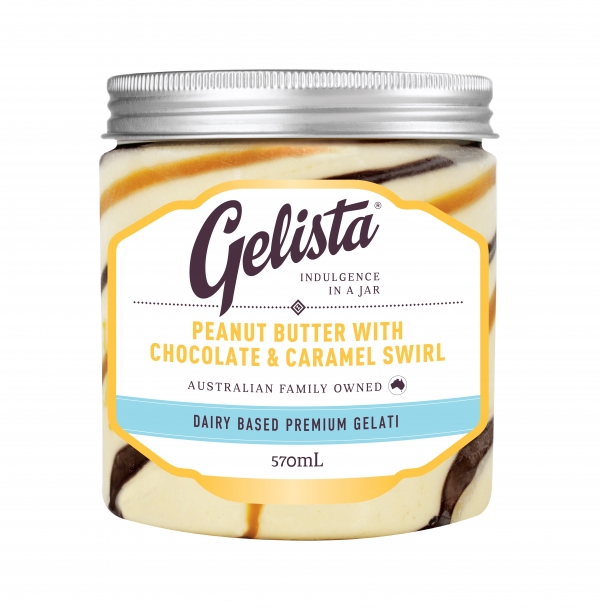 Gelista Peanut Butter With Chocolate & Caramel Swirl 570ml