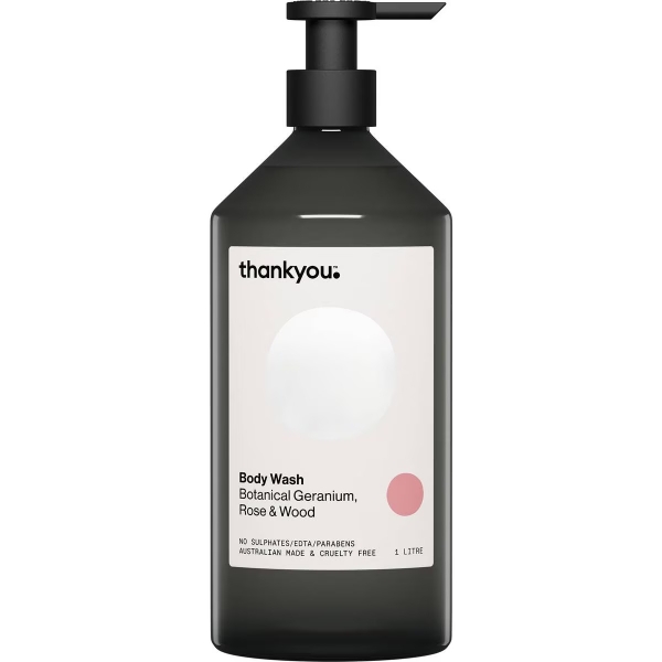 Thankyou Liquid Body Wash Geranium, Rose & Wood 1lt