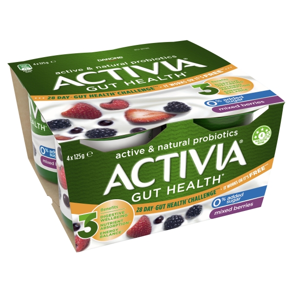 Danone Activia Mixed Berries 4 x 125g