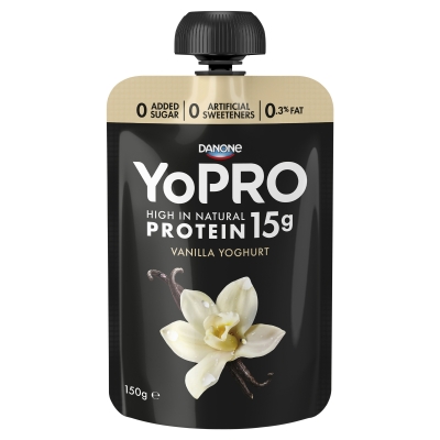 Danone Yoghurt YoPro Vanilla Pouch 150g