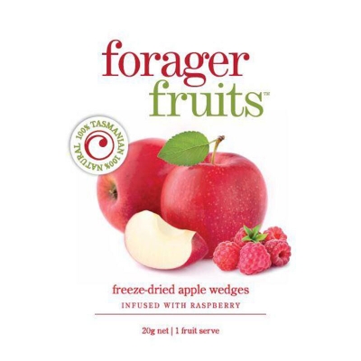 Forager Fruits Freeze Dried Apple Wedges With Raspberry 20g