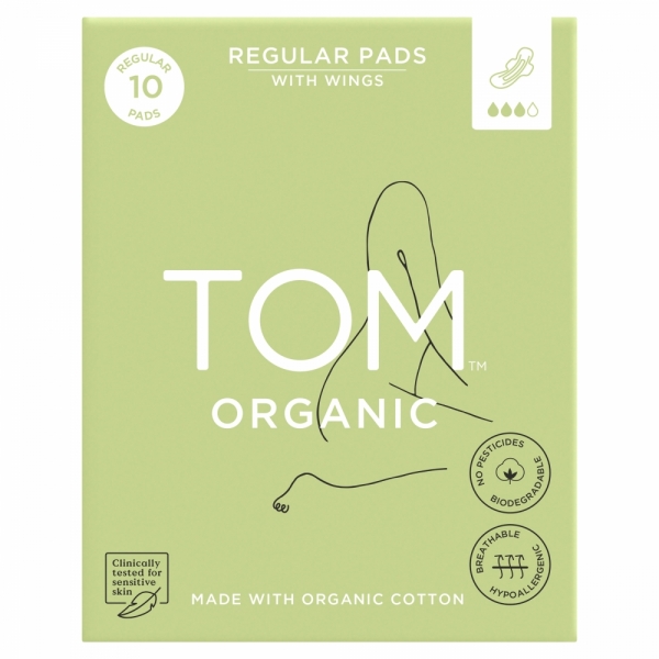 Tom Organic Ultra Thin Pads Regular 10 Pack