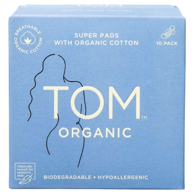 Tom Organic Ultra Thin Pads Super 10 Pack