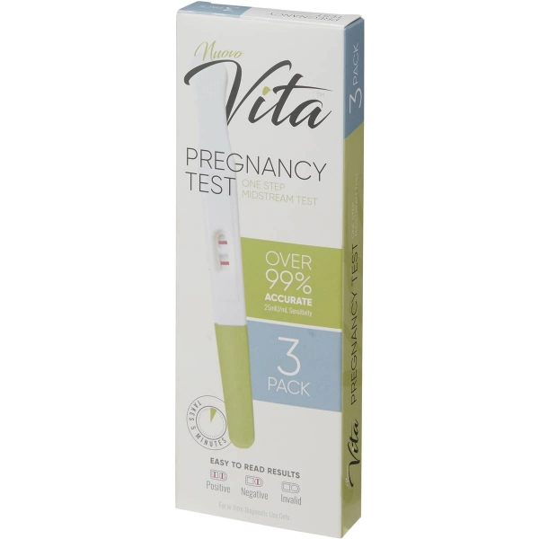 Nuovo Vita Mid Stream HCG Pregnancy Test 3 Pack