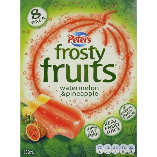 Peters Frosty Fruits Watermelon & Pineapple 8 Pack