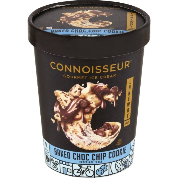 Connoisseur Ice Cream Laneway Baked Choc Chip Cookie 1lt