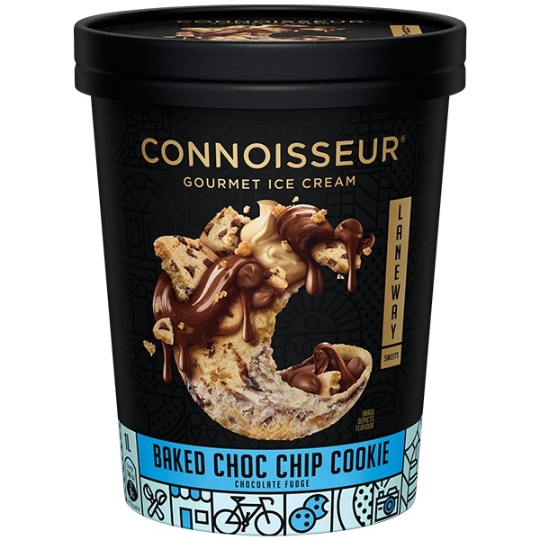 Connoisseur Ice Cream Laneway Baked Choc Chip Cookie 1lt