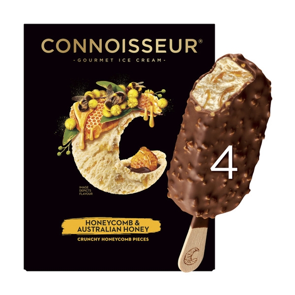 Connoisseur Ice Cream Sticks Honeycomb 4 Pack 360ml
