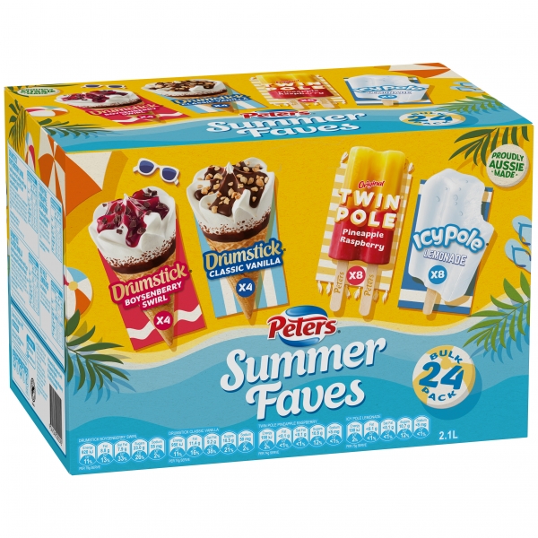 Peters Ice Cream Summer Faves 24 Pack 2.1lt