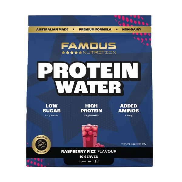 Famous Nutrition Protein Water Powder Raspberry Fizz 300g