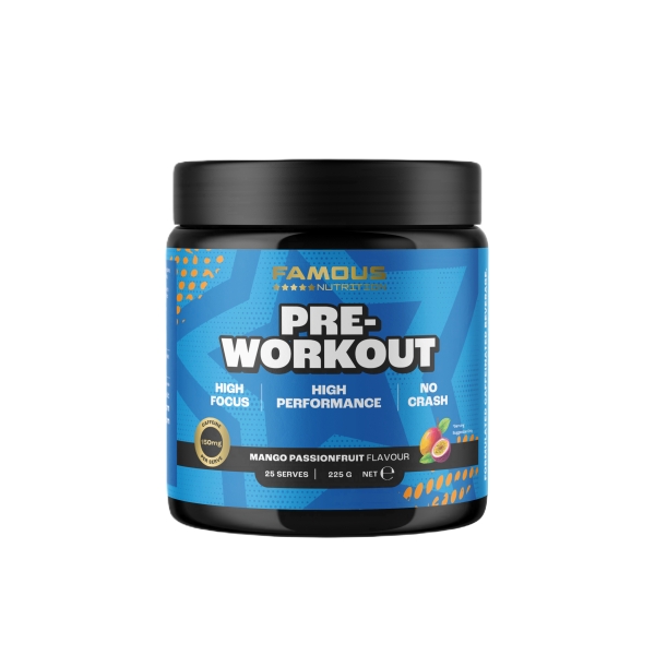 Famous Nutrition Pre-Workout Powder Mango Passion 225g