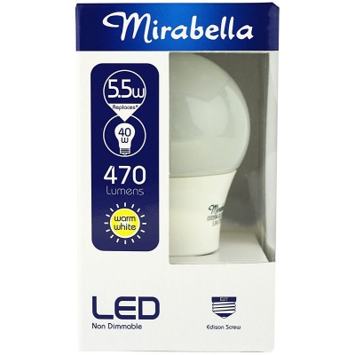 Mirabella Globe LED GLS Edison Screw Pearl Warm White 5.5W