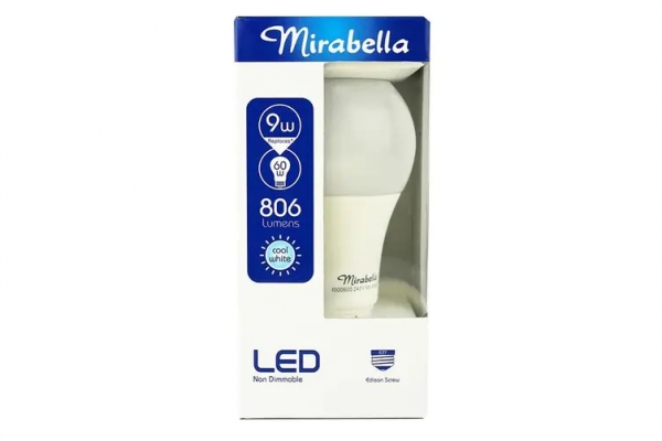 Mirabella Globe LED Edison Screw Pearl Cool White 9W