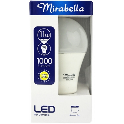 Mirabella Globe LED GLS Bayonet Cap Pearl Warm White 11W