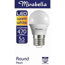 Mirabella Globe LED Edison Screw Round Pearl Warm White 5.5W