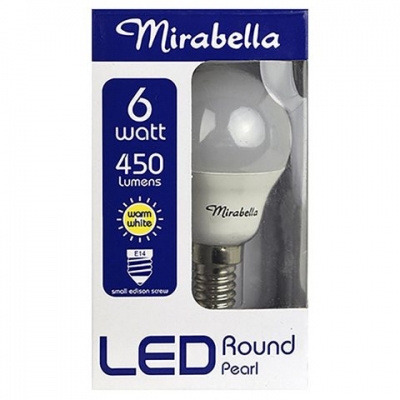 Mirabella Globe LED Edison Scew Round Small Pearl Warm White 5.5W