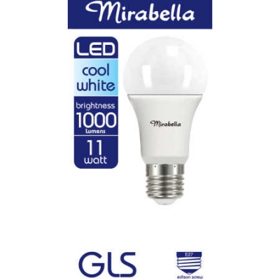 Mirabella Globe LED GLS Edison Screw Cool White 11W
