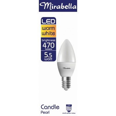 Mirabella Globe LED Small Edison Screw Candle Pearl Warm White 5.5W