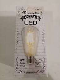 Mirabella Globe LED Edison Screw Filament Warm White 8W