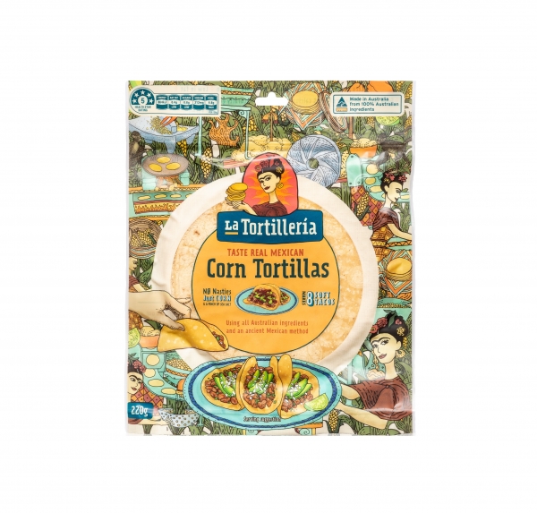 La Tortilleria Corn Tortillas 8 Pack 220g