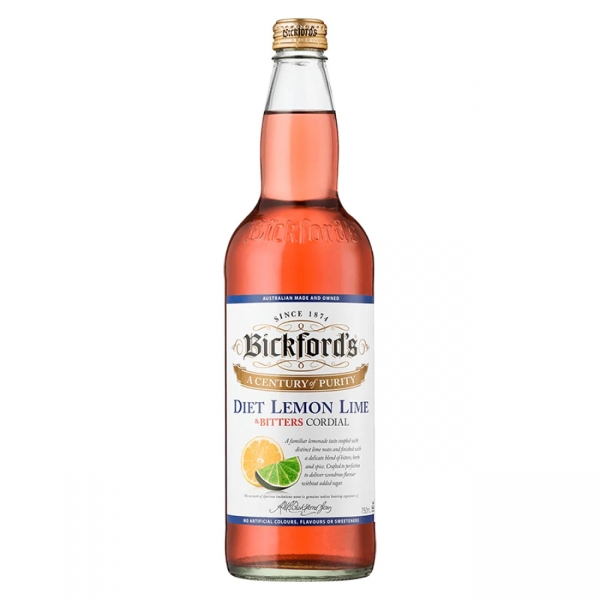 Bickford's Cordial Diet Lemon Lime & Bitters 750ml 