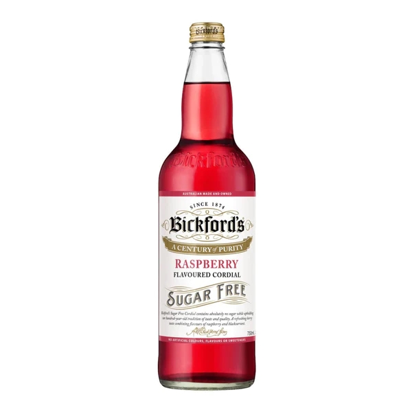 Bickford's Cordial Sugar Free Raspberry 750ml